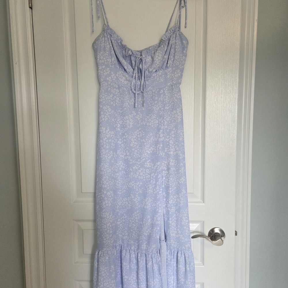 Park & Fifth Light Blue Floral Midi Dress - Picture 3 of 3